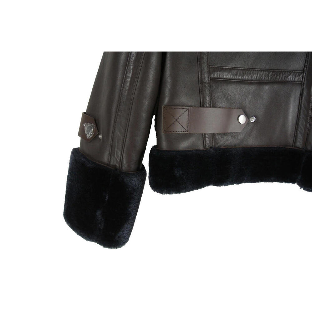 NEW, WALTER BAKER Lianna Faux Fur-Trimmed Leather Jacket - Chocolate L #C3808 - Picture 7 of 9